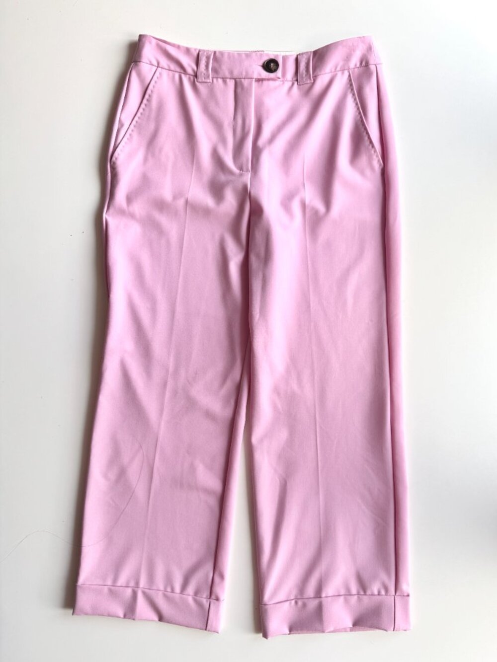 MARELLA Nilla Light Pink Cuffed Cropped Straight Leg Trouser Pants, Size 6 - Picture 5 of 15